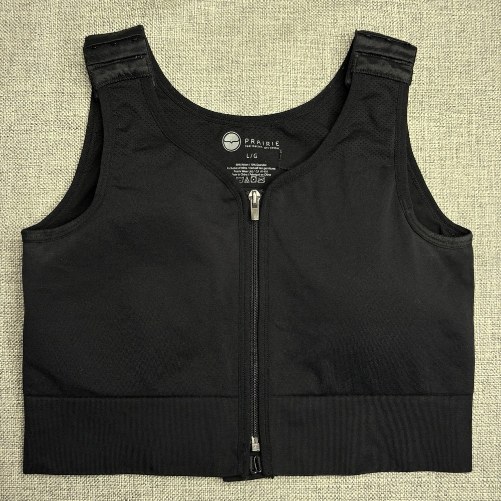 Prairie Wear Hugger Prima Large Full Zip Compression Post Surgery Bra Lot of 2